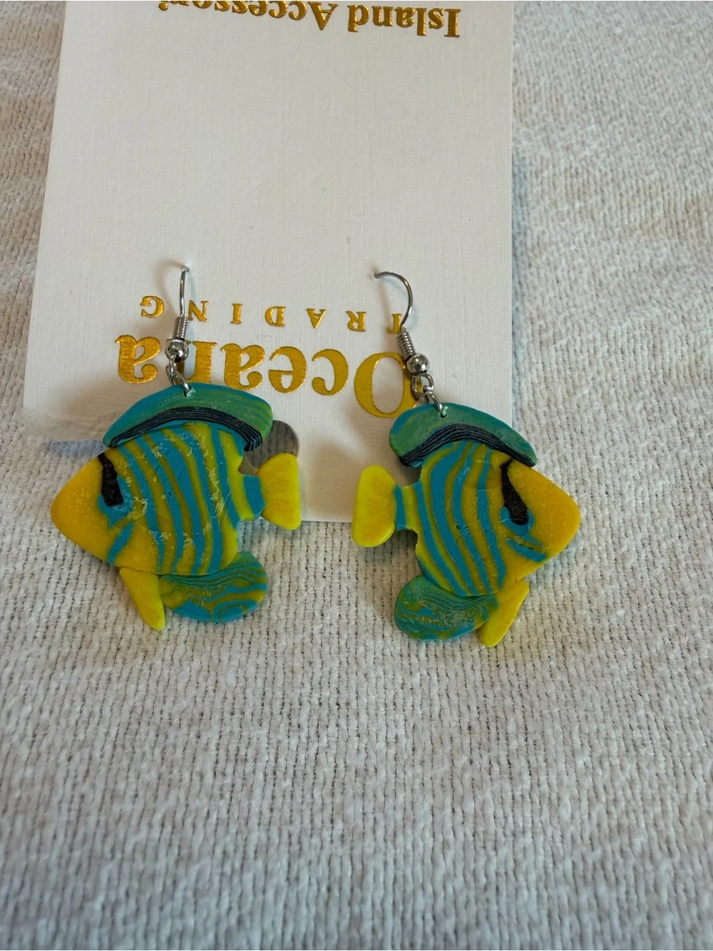 Oceana Trading Tropical Fish Dangle Earrings Colorful Coastal‎ Beach NWT